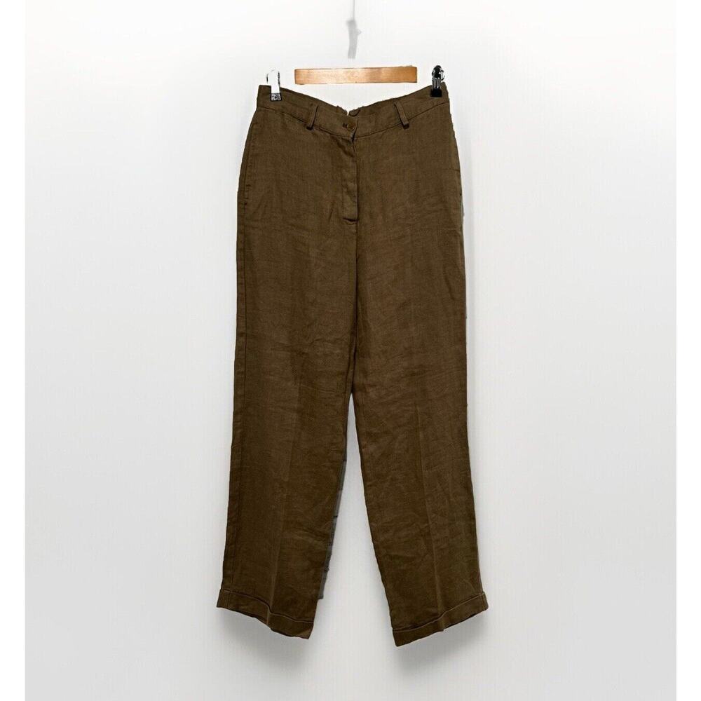 Vintage 90's Woman's The Limited High Rise Linen Trousers Size 8 Brown